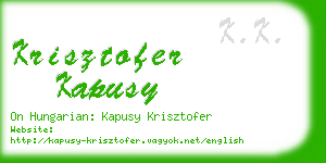 krisztofer kapusy business card